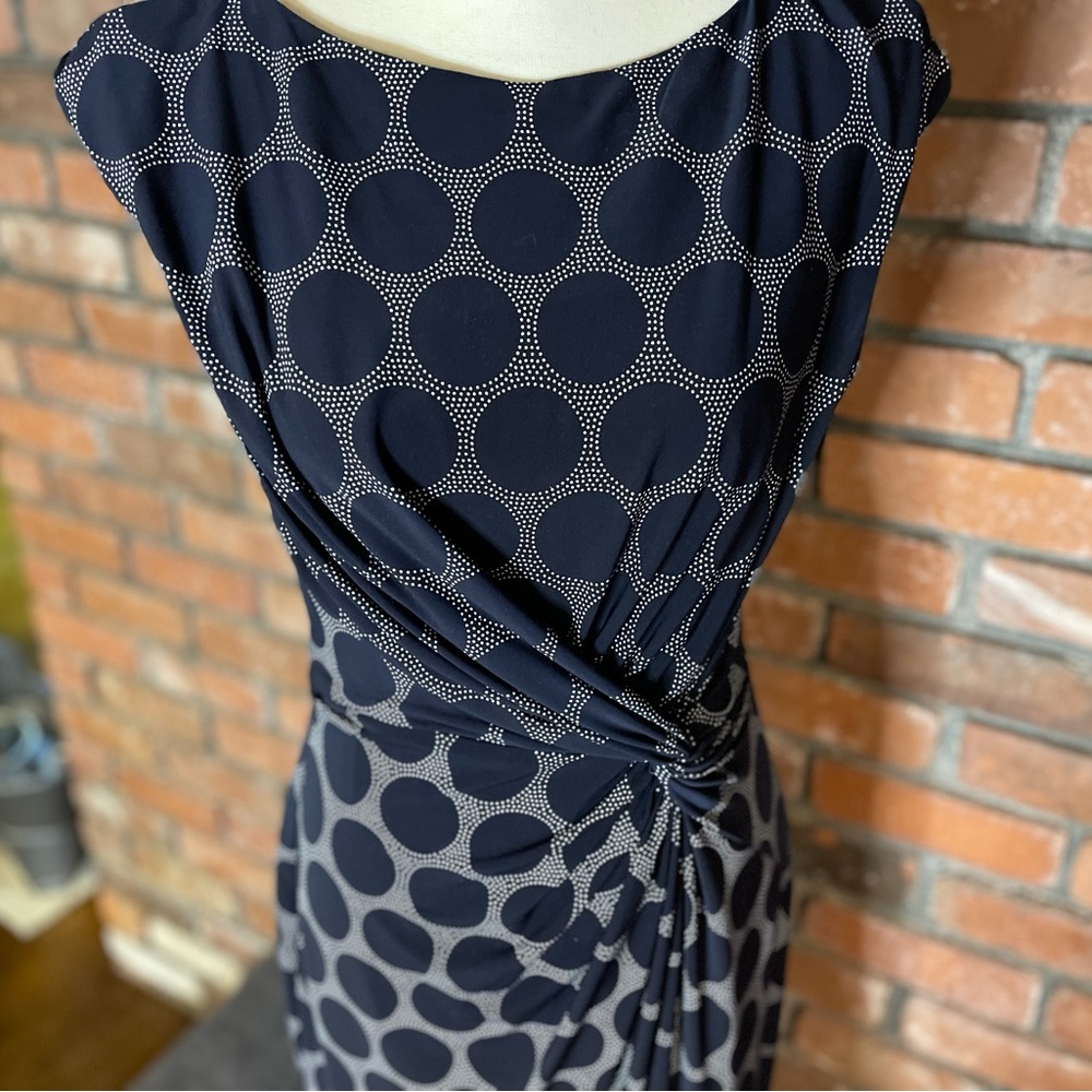 Ralph Lauren Navy and White Midi Dress - Picture 2 of 8